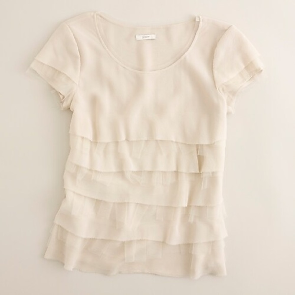 J. Crew | Silk Tulle tiered blouse